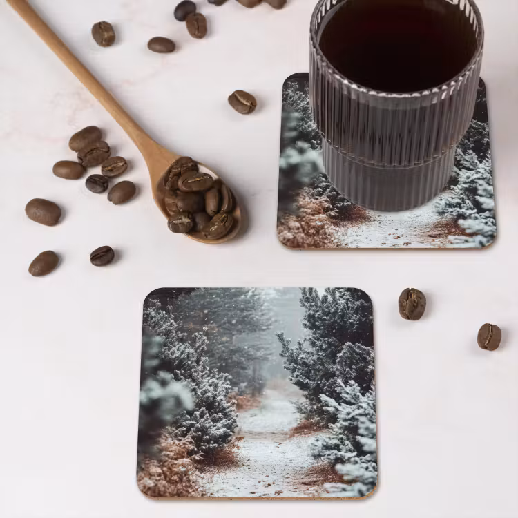Untersetzer - Wald - Winter - Bäume - Natur - Weg - Schnee — 4