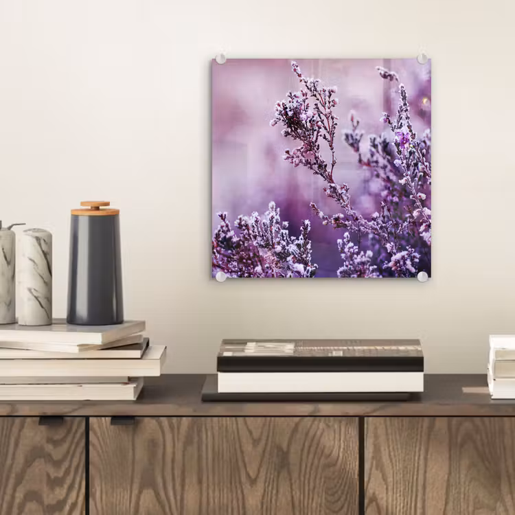 Glasbild - Lavendel - Winter - Blumen - Lila — 2