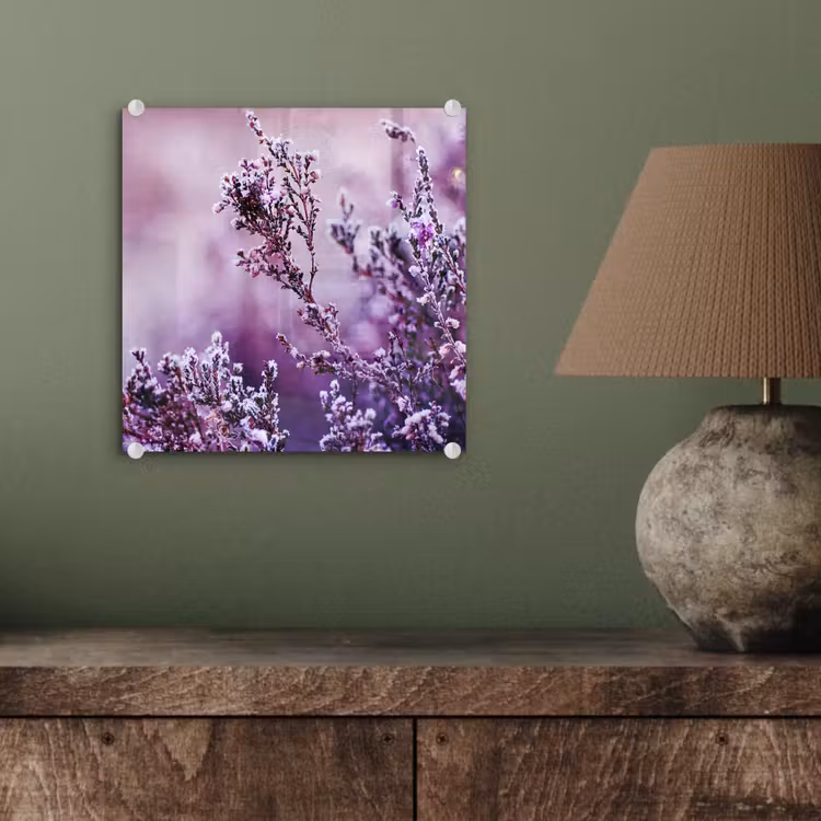 Glasbild - Lavendel - Winter - Blumen - Lila — 4