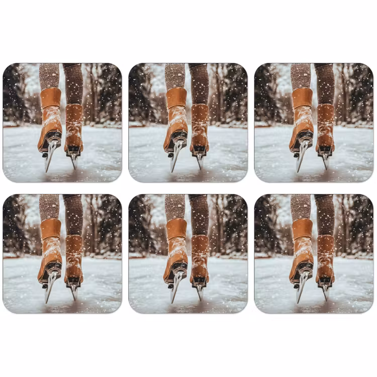 Untersetzer - Schlittschuhlaufen - Eis - Winter - Schnee — 1