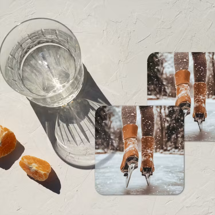 Untersetzer - Schlittschuhlaufen - Eis - Winter - Schnee — 2
