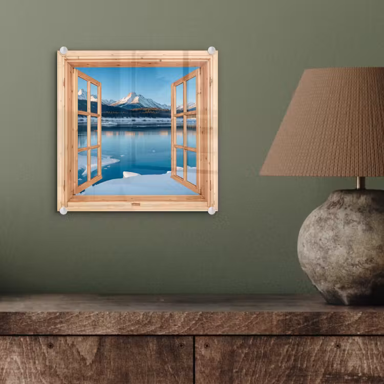 Glasbild - Ansichten - Landschaft - Winter - See - Berg - Aussicht — 4