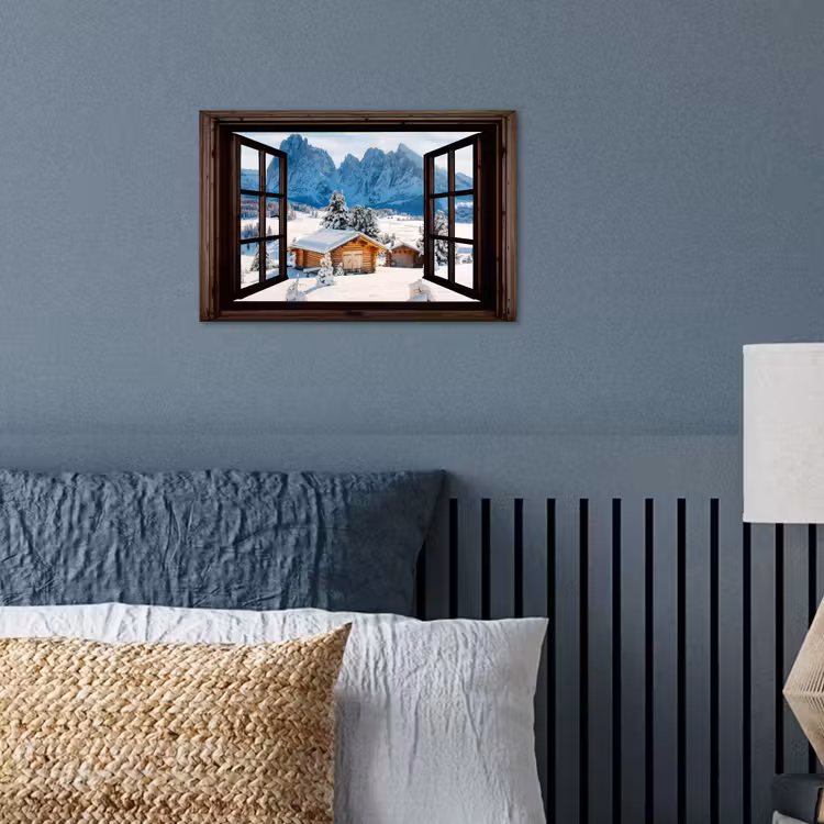 Poster - Aussicht - Winter - Landschaft - Hütte - Berge — 3