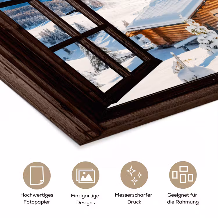 Poster - Aussicht - Winter - Landschaft - Hütte - Berge — 5