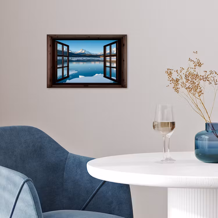 Poster - Durchblick - Winterlandschaft - See - Berge - Ausblicke — 4