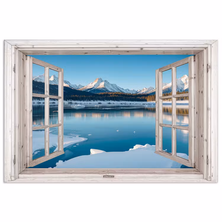 Poster - Landschaft - Winter - See - Berg - Aussicht - Licht — 1