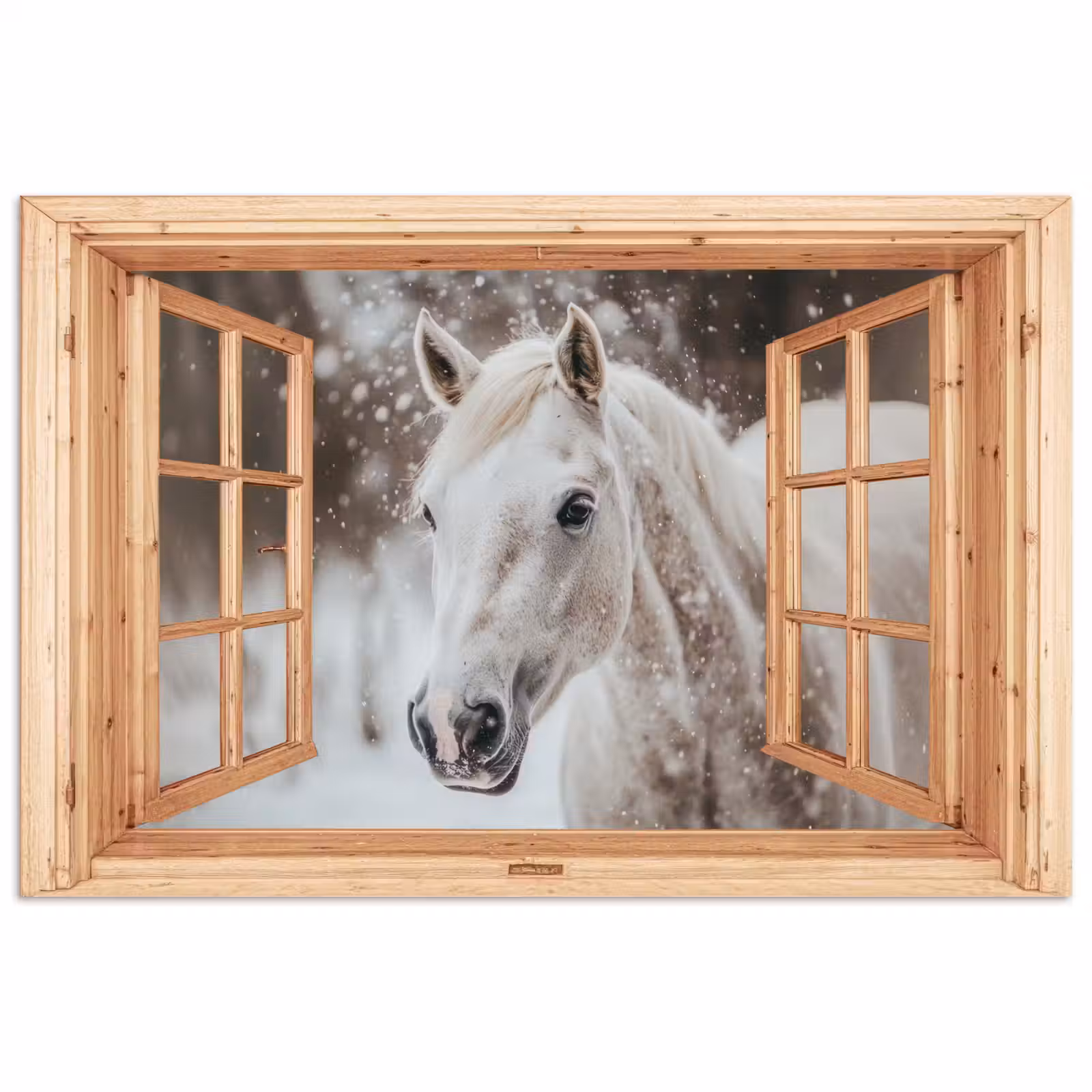 Poster - Durchsichtig - Pferd - Weiß - Winter - Tiere — 1