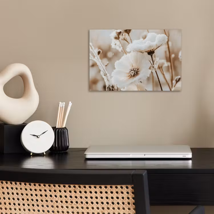 Poster - Blumen - Winter - Weiß - Schnee - Beige — 2