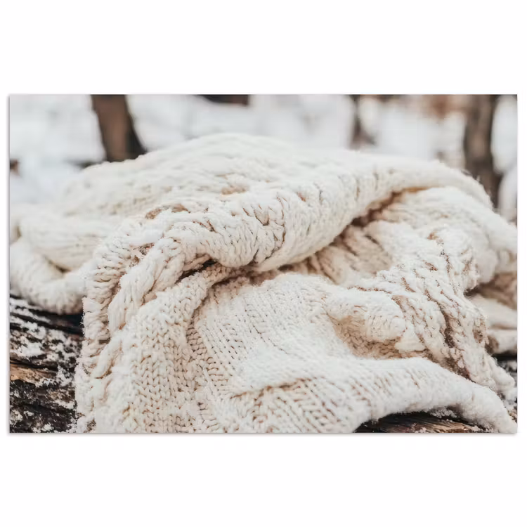 Poster - Decke - Weiß - Baumstumpf - Winter - Schnee — 1