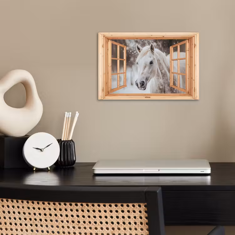 Poster - Durchsichtig - Pferd - Weiß - Winter - Tiere — 2