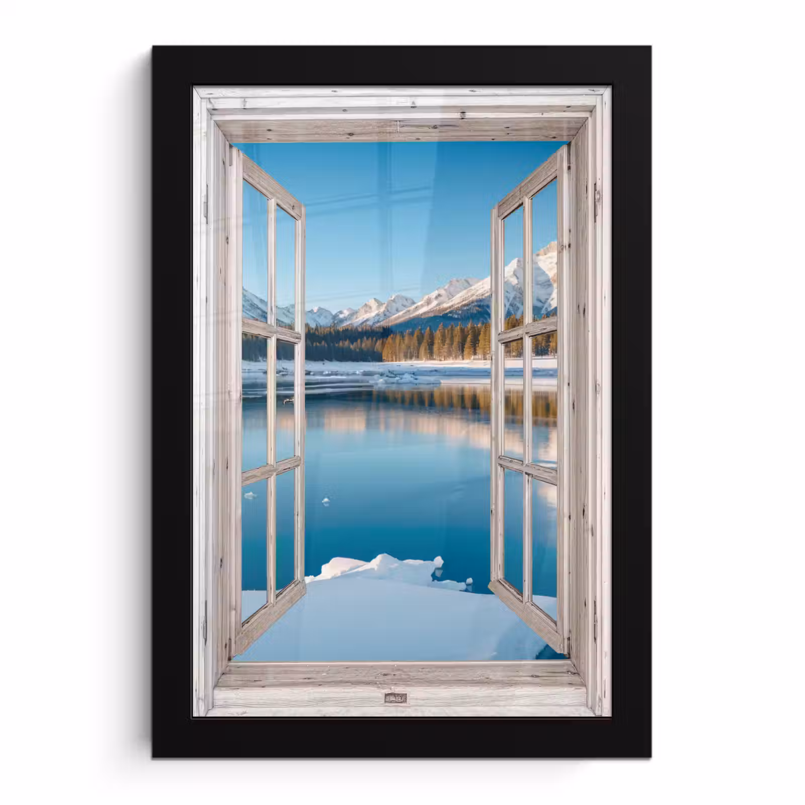 Bilder mit Rahmen - Landschaft - Winter - See - Berg - Aussicht - Licht — 1