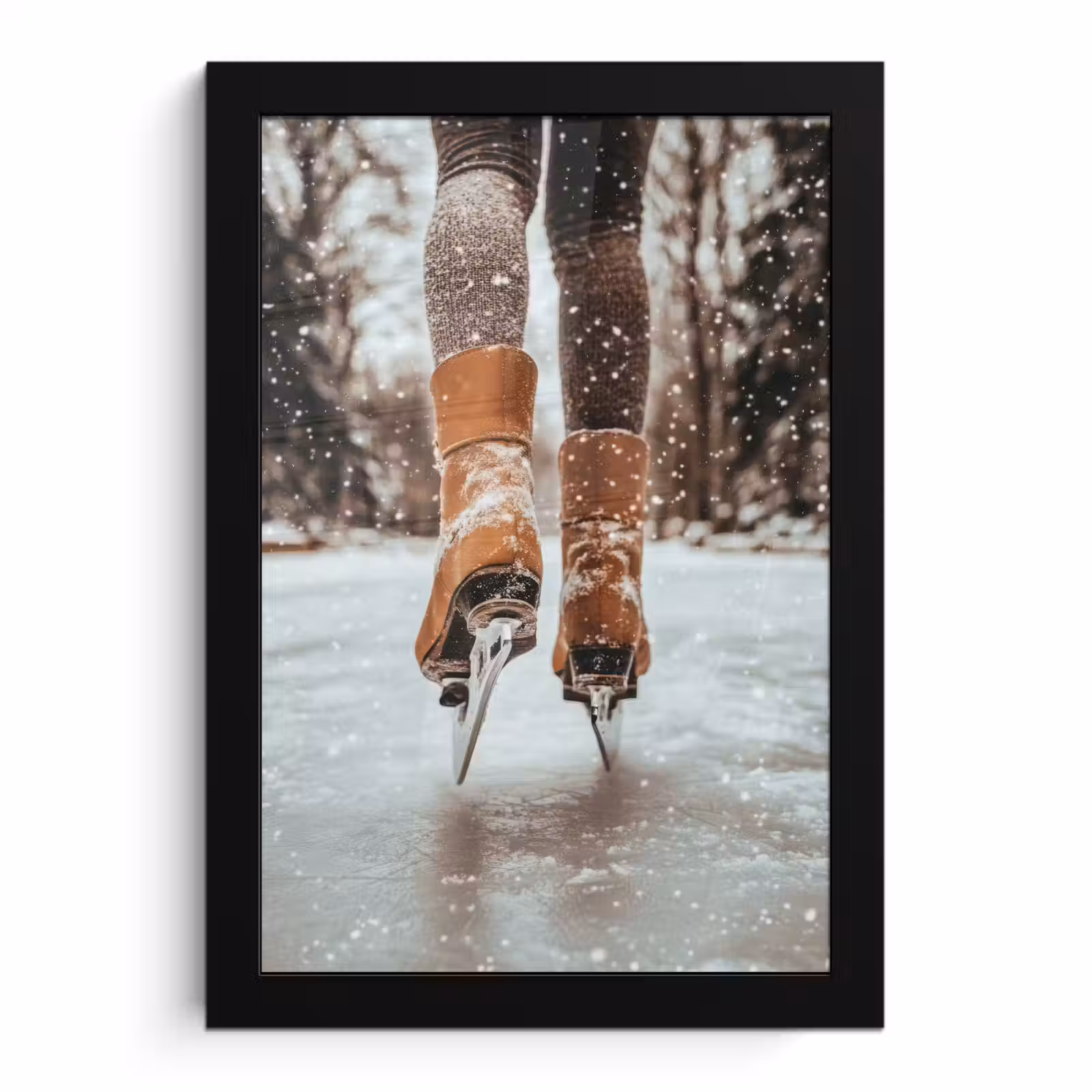 Bilder mit Rahmen - Schlittschuhlaufen - Eis - Winter - Schnee — 1