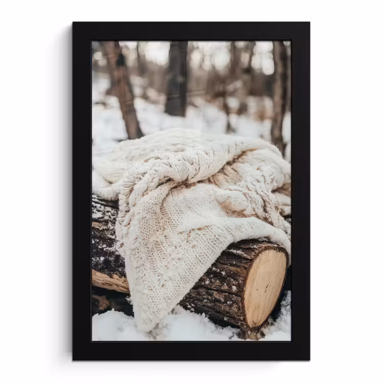 Bilder mit Rahmen - Decke - Weiß - Baumstumpf - Winter - Schnee — 1