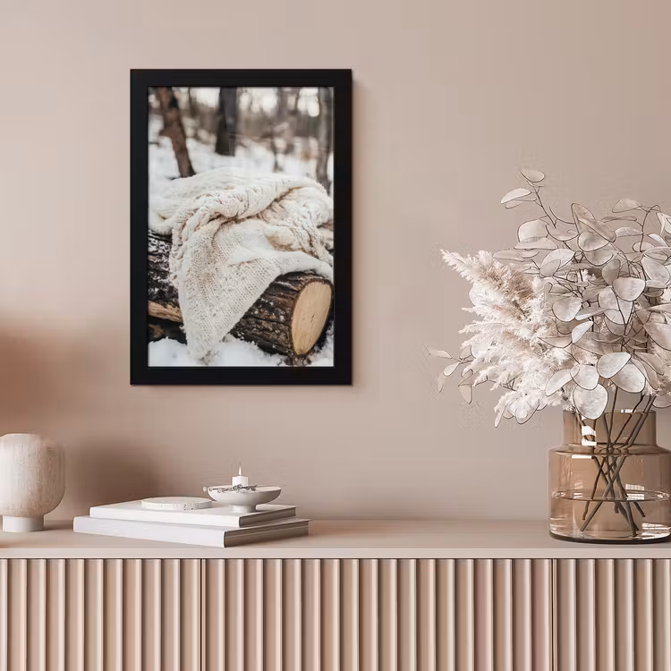 Bilder mit Rahmen - Decke - Weiß - Baumstumpf - Winter - Schnee — 4