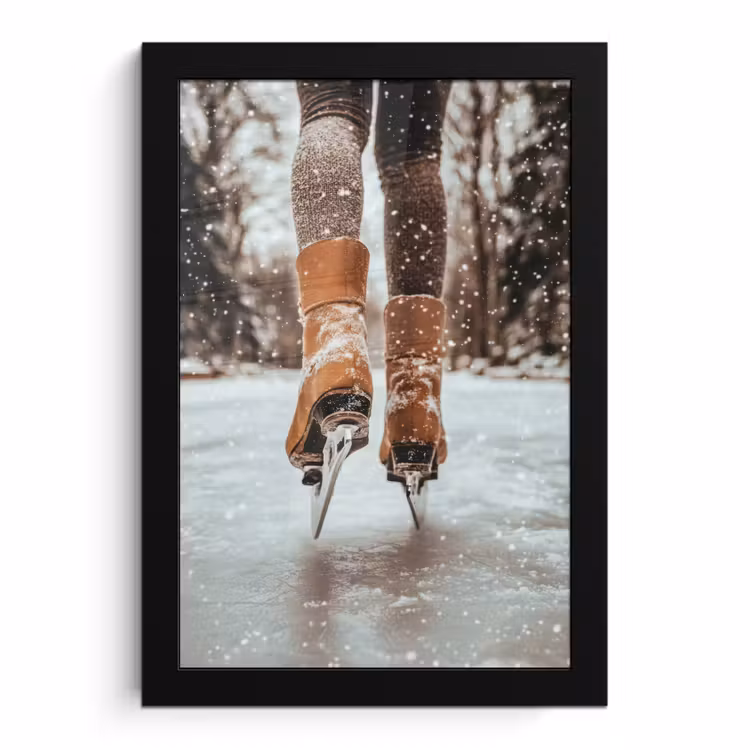 Bilder mit Rahmen - Schlittschuhlaufen - Eis - Winter - Schnee — 1
