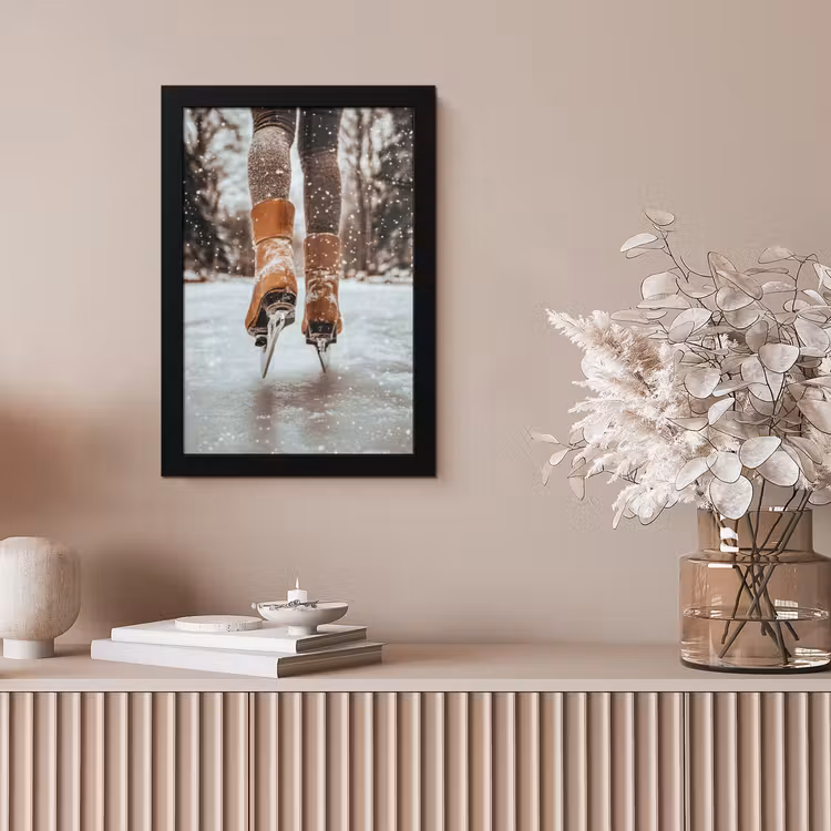 Bilder mit Rahmen - Schlittschuhlaufen - Eis - Winter - Schnee — 4