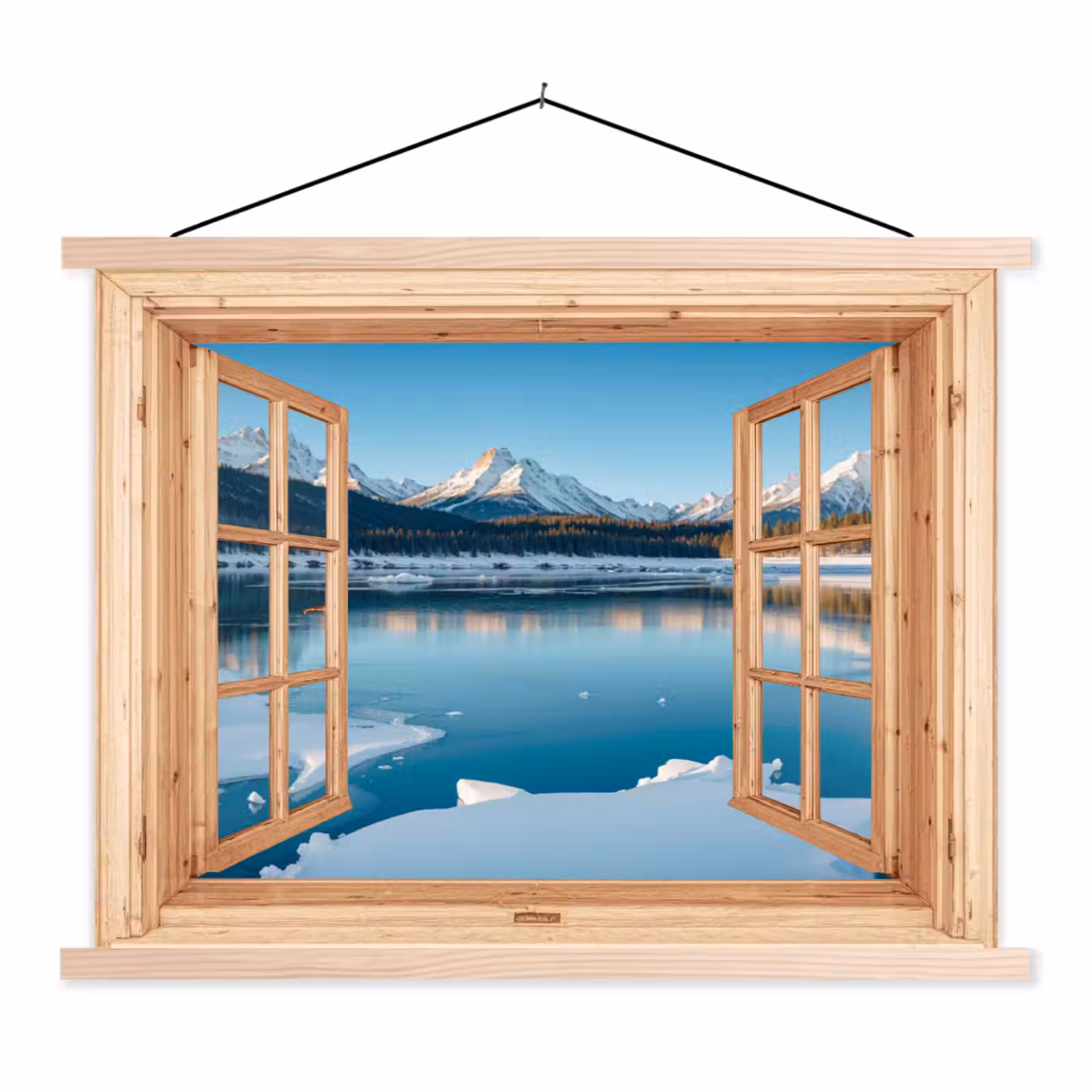 Stoffbild - Ansichten - Landschaft - Winter - See - Berg - Aussicht — 1