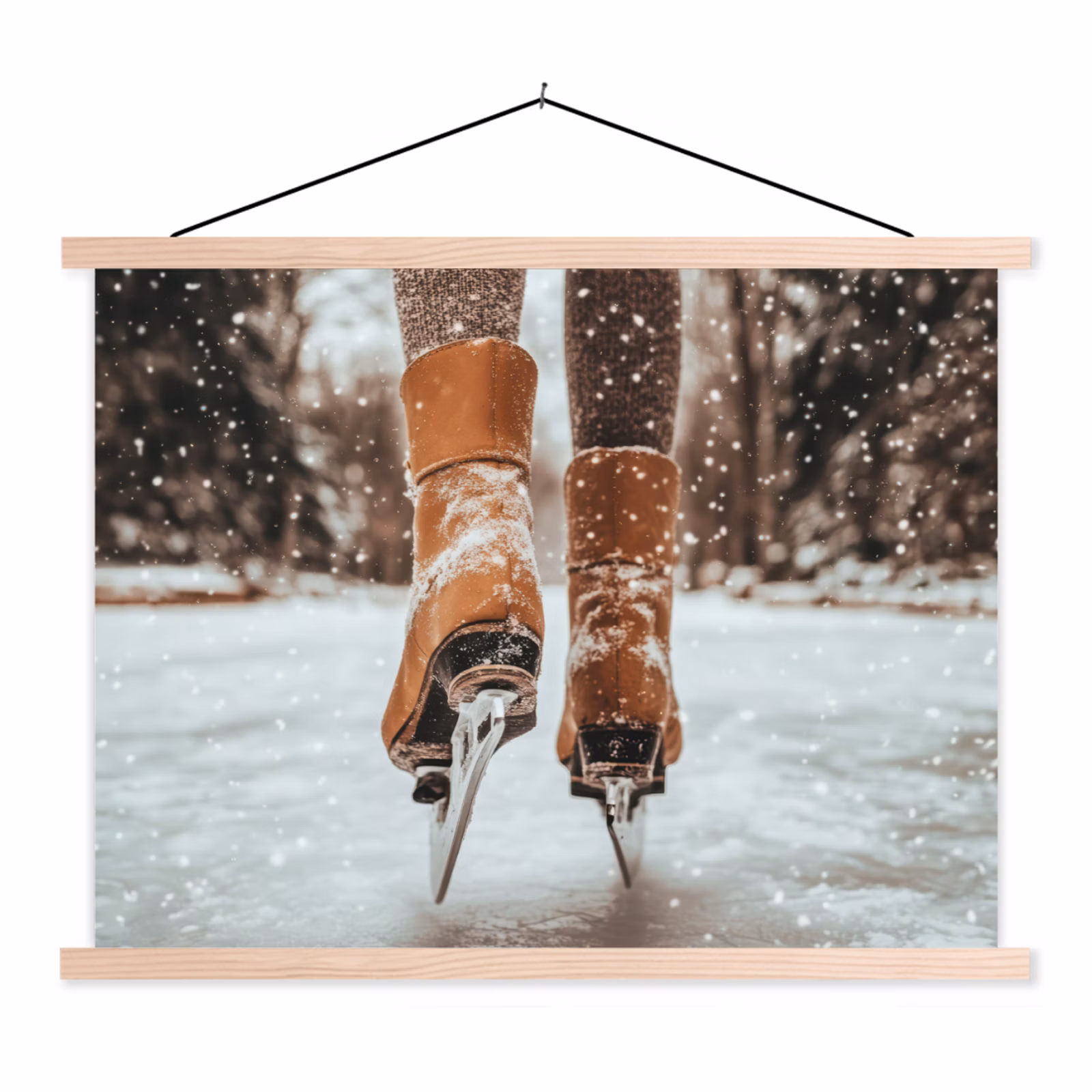 Stoffbild - Schlittschuhlaufen - Eis - Winter - Schnee — 1