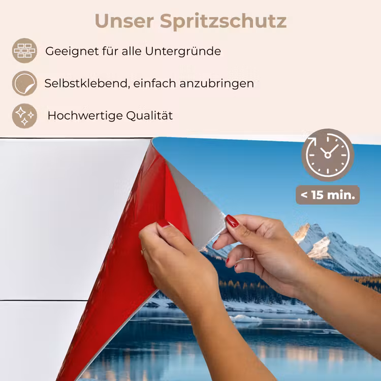 Spritzschutz Küche - Landschaft - Winter - See - Berg - Aussicht - Eis — 5