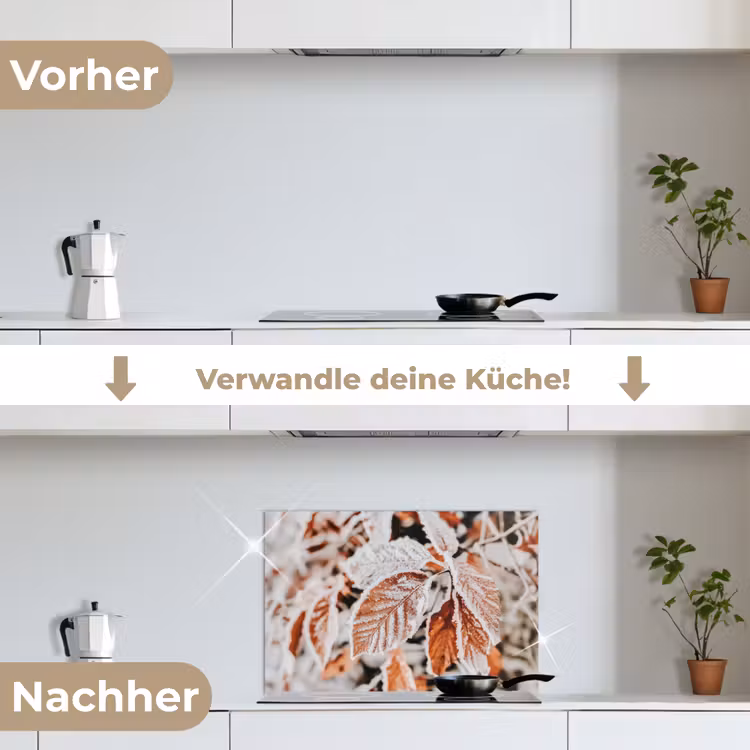 Spritzschutz Küche - Laub - Eis - Winter - Natur — 7