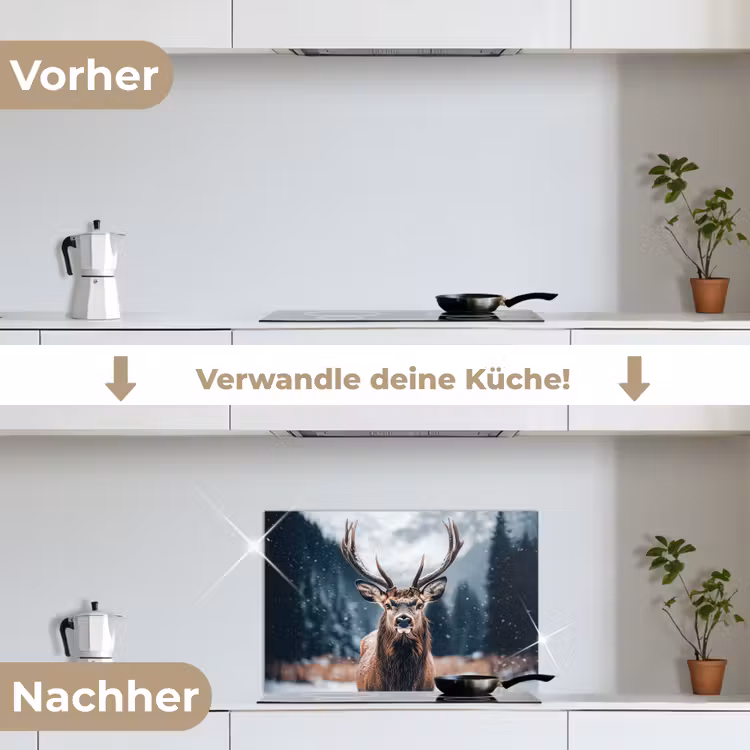 Spritzschutz Küche - Hirsche - Tiere - Landschaft - Winter - Schnee — 7