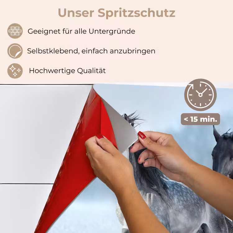 Spritzschutz Küche - Pferde - Winter - Tiere - Natur - Schnee — 5