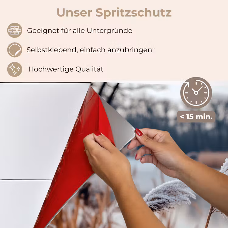 Spritzschutz Küche - Schilf - Gras - Natur - Winter - See — 5