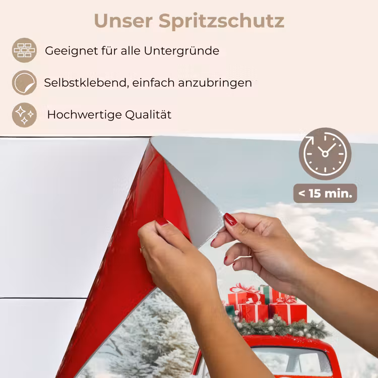 Spritzschutz Küche - Auto - Rot - Geschenke - Winter - Schnee - Weihnachten — 5