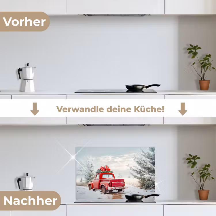 Spritzschutz Küche - Auto - Rot - Geschenke - Winter - Schnee - Weihnachten — 7
