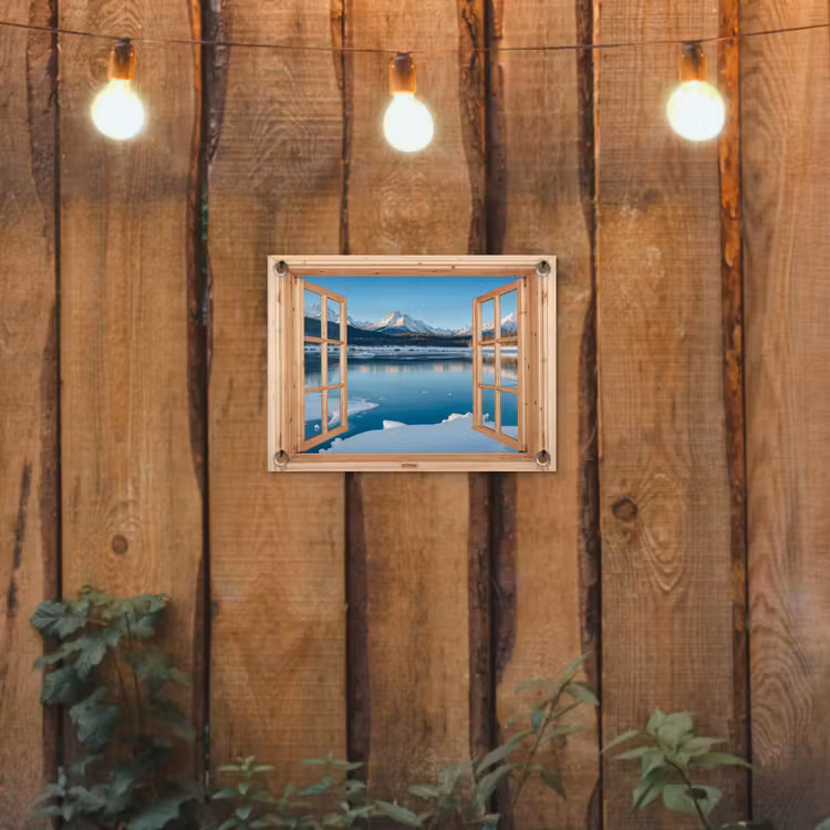 Gartenposter - Ansichten - Landschaft - Winter - See - Berg - Aussicht — 2