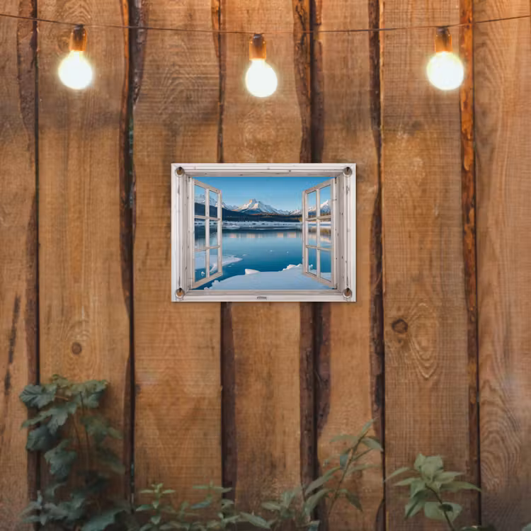Gartenposter - Landschaft - Winter - See - Berg - Aussicht - Licht — 2