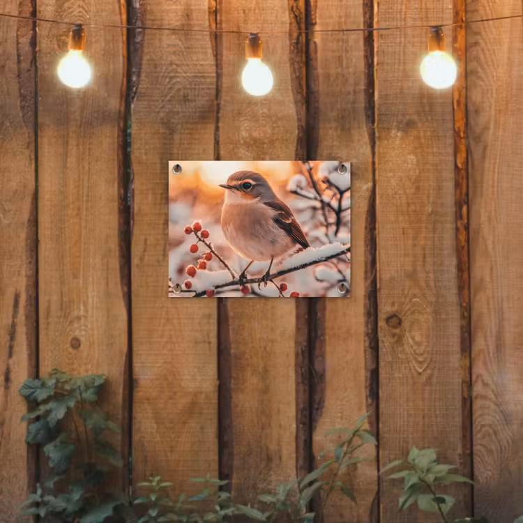 Gartenposter - Vogel - Zweig - Winter - Tiere - Schnee — 2