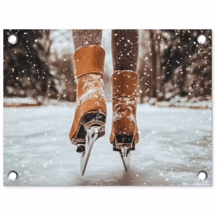 Gartenposter - Schlittschuhlaufen - Eis - Winter - Schnee — 1