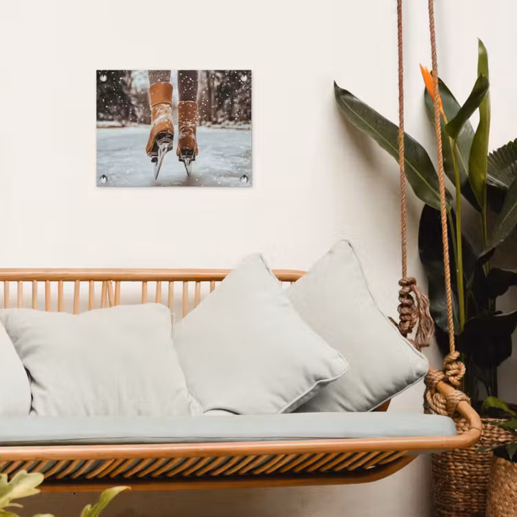 Gartenposter - Schlittschuhlaufen - Eis - Winter - Schnee — 4