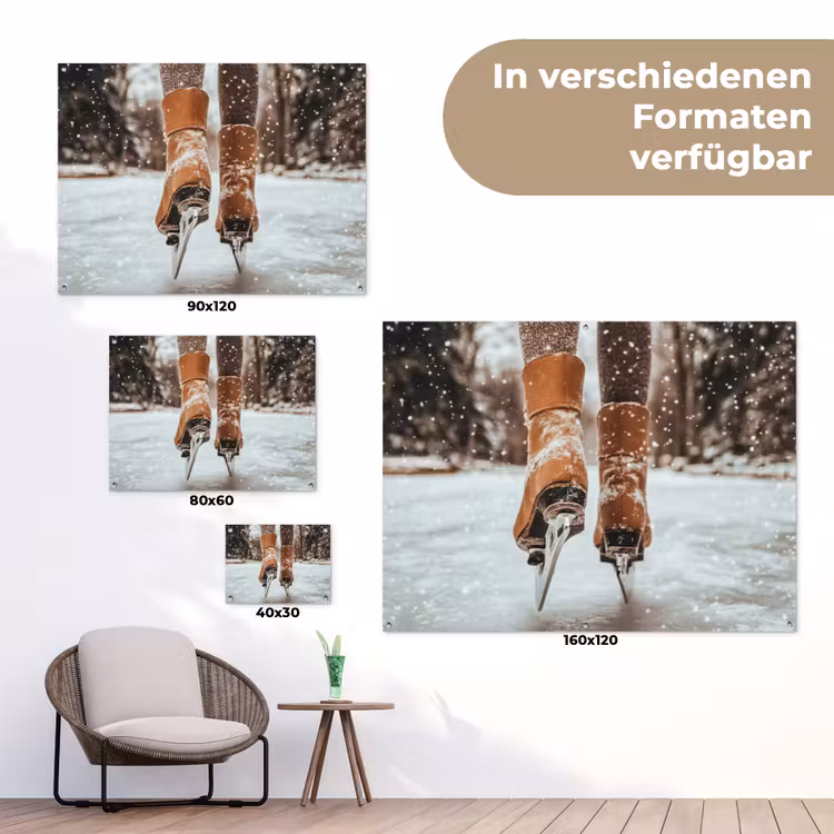 Gartenposter - Schlittschuhlaufen - Eis - Winter - Schnee — 6