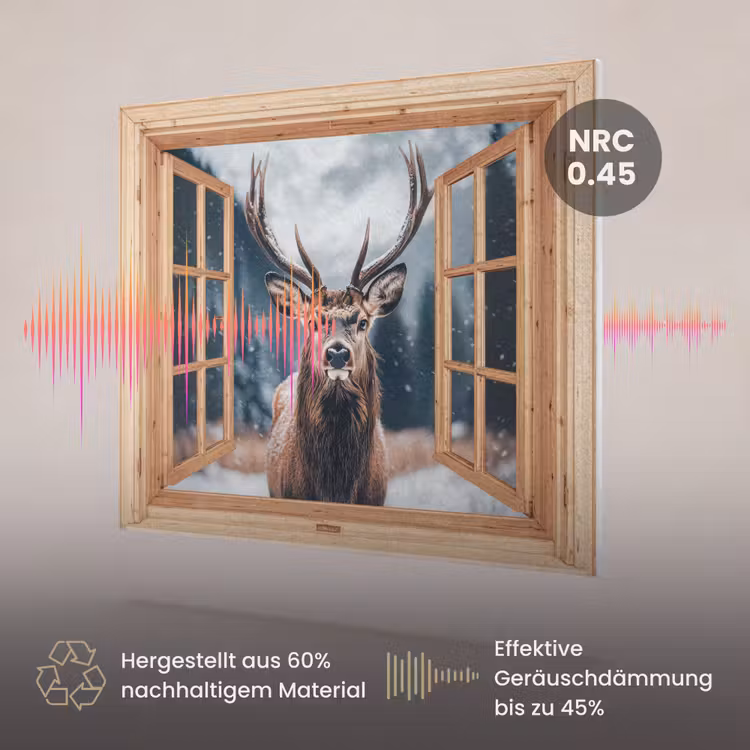 Akustikbild - Durchblick - Hirsche - Tiere - Winterlandschaft - Schnee — 3