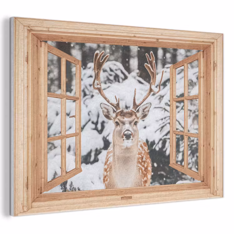 Akustikbild - Durchsichtig - Hirsche - Schnee - Winter - Wald - Tiere — 1