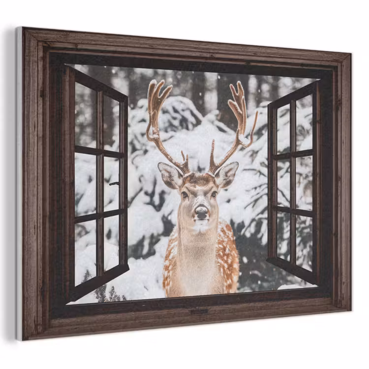 Akustikbild - Hirsche - Schnee - Winter - Wald - Tiere - Durchschauen — 1