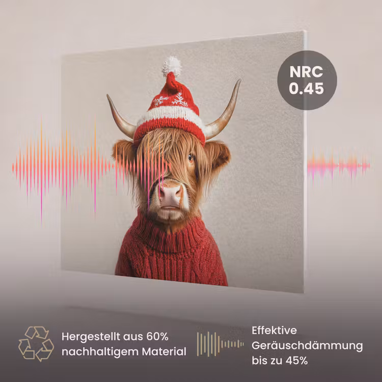 Akustikbild - Schottischer Highlander - Weihnachten - Mütze - Pullover - Winter — 3