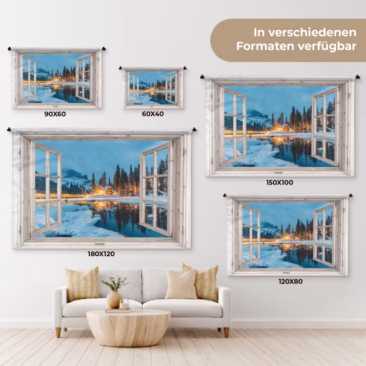 Wandteppich - Durchblick - Winterlandschaft - Natur - Haus - Berge — 8