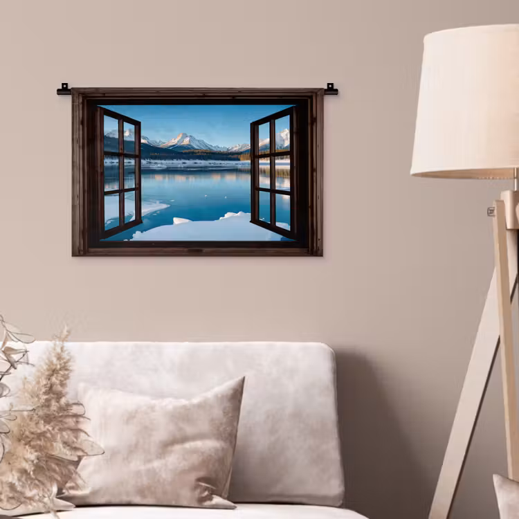 Wandteppich - Durchblick - Winterlandschaft - See - Berge - Ausblicke — 2