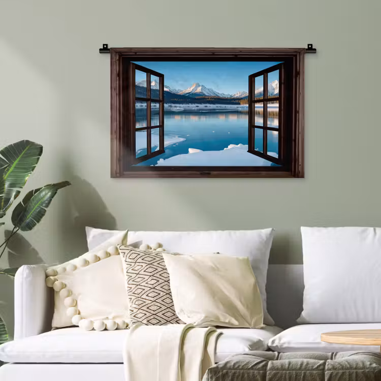 Wandteppich - Durchblick - Winterlandschaft - See - Berge - Ausblicke — 4