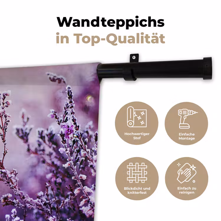Wandteppich - Lavendel - Winter - Blumen - Lila — 7
