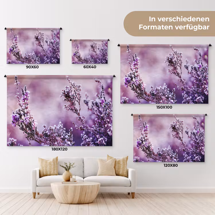 Wandteppich - Lavendel - Winter - Blumen - Lila — 8