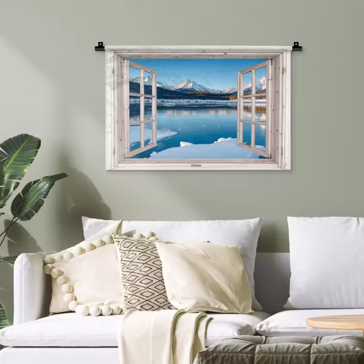 Wandteppich - Landschaft - Winter - See - Berg - Aussicht - Licht — 4