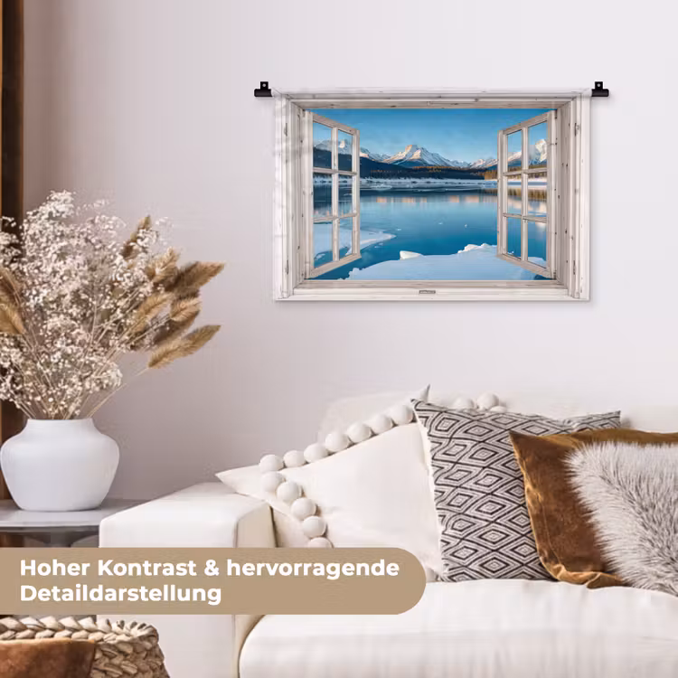 Wandteppich - Landschaft - Winter - See - Berg - Aussicht - Licht — 6