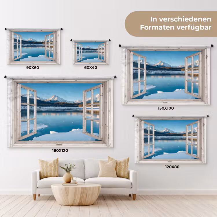 Wandteppich - Landschaft - Winter - See - Berg - Aussicht - Licht — 8
