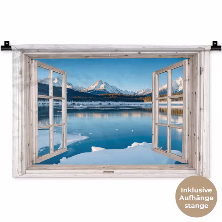 Wandteppich - Landschaft - Winter - See - Berg - Aussicht - Licht — 9