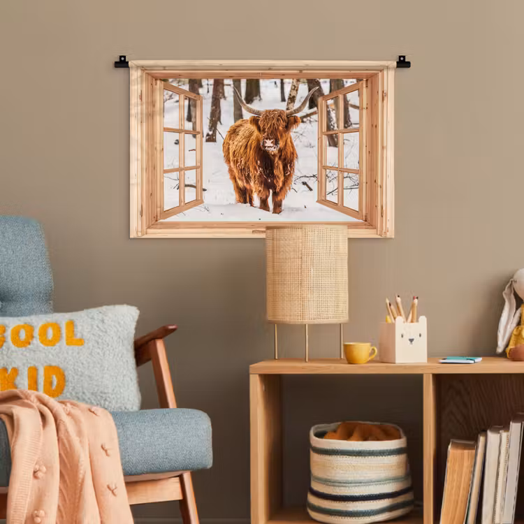 Wandteppich - Schottische Highlander - Winter - Landschaft - Natur - Tiere - Ansichten — 5