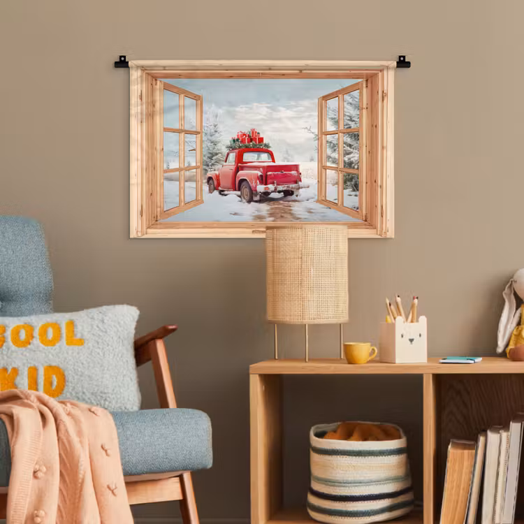 Wandteppich - Durchsichtig - Auto - Weihnachten - Geschenke - Winter - Landschaft — 5